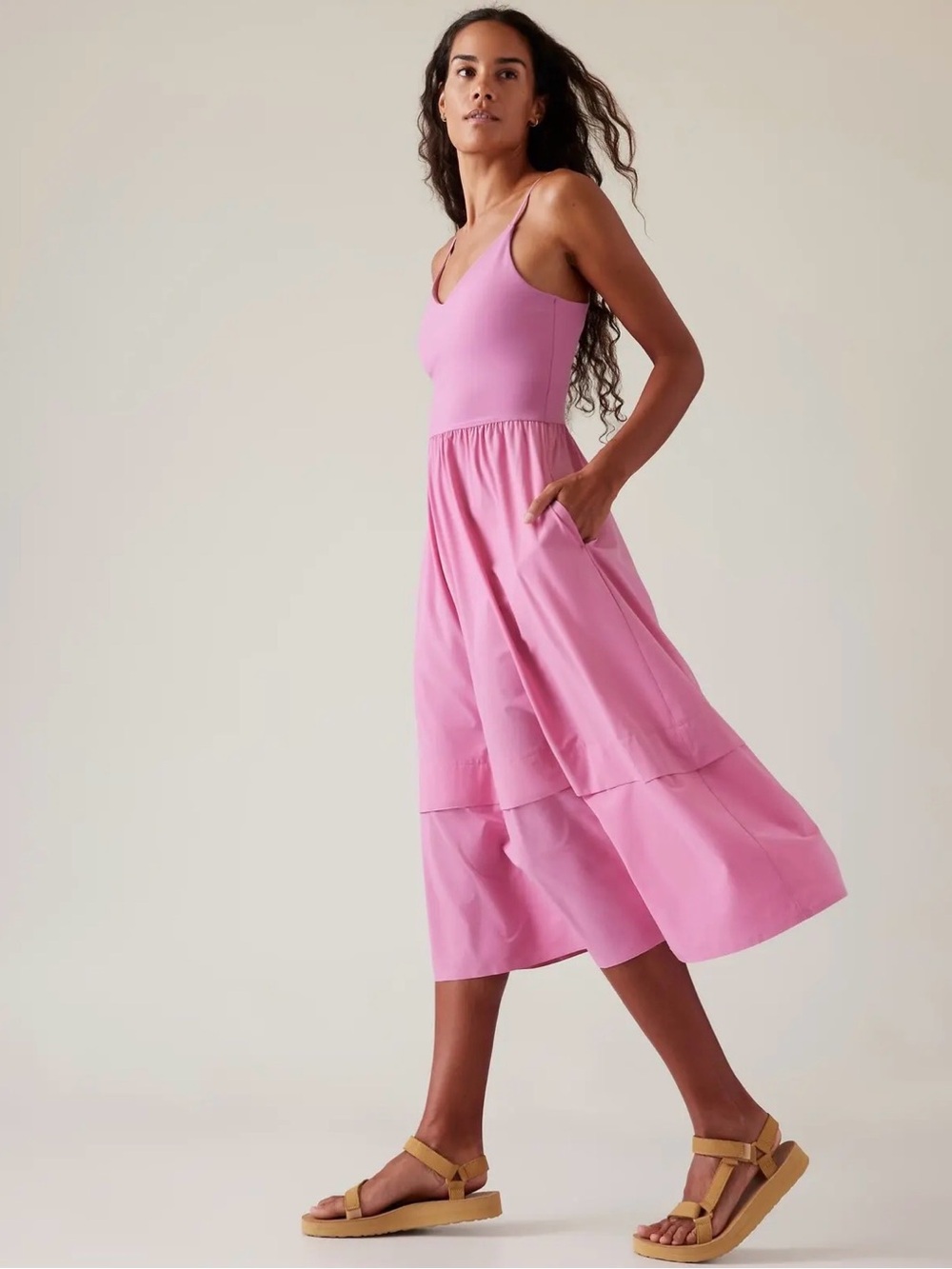 Athleta Elation V-Neck Hybrid midi dress